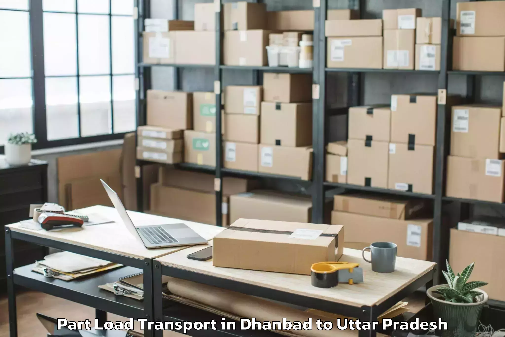 Book Dhanbad to Lakhna Part Load Transport Online